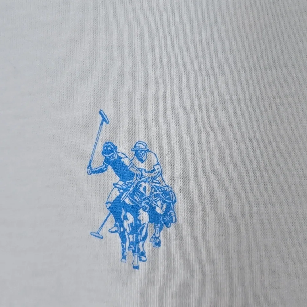 US Polo Assn | White Long Sleeve Tee Blue Logo Size Medium NWOT